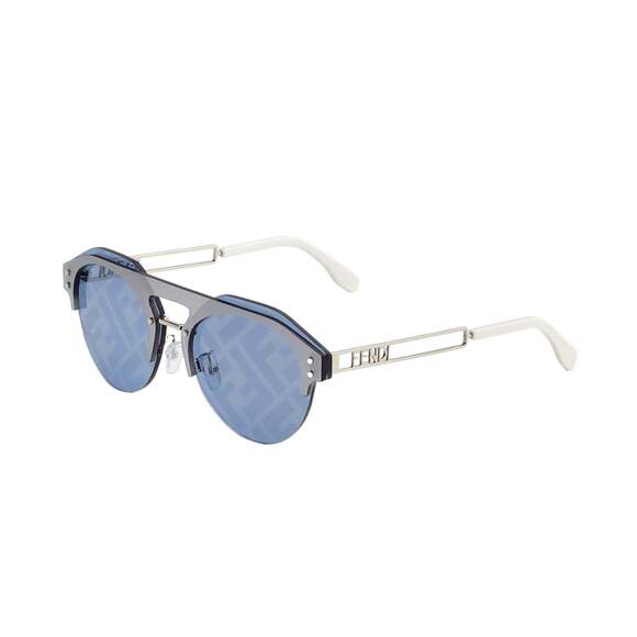 Fendi Technicolour Blue FF Print Lenses Palladium Pilot Frame